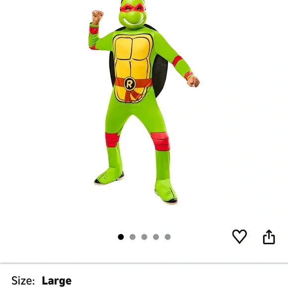 Nickelodeon Teenage Mutant Ninja Turtles Rafael Costume Size large NWT - Picture 4 of 5